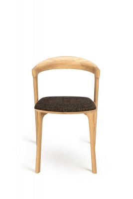 Bok Stuhl ohne Armlehne mit Sitzkissen Eiche Ethnicraft dunkelbraun
